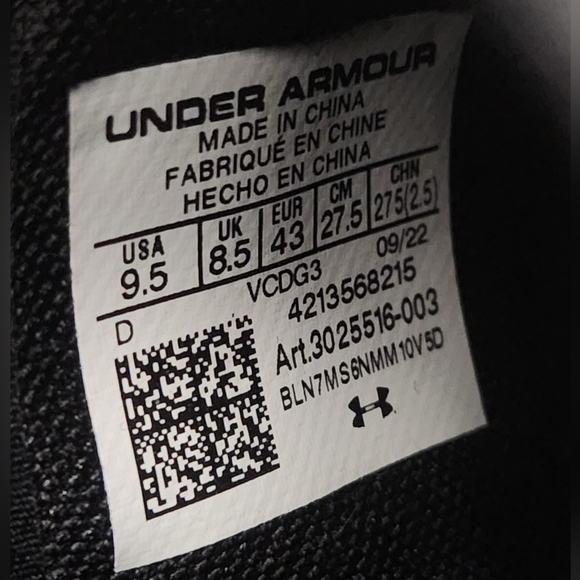 Under Armour Men’s Black & White HOVR Phantom 3 Running Shoes Size 9.5 - Picture 9 of 9